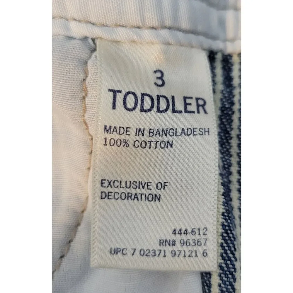 OshKosh B'gosh Vestbak Hickory Stripe Overalls 3T Blue White Railroad Stripes